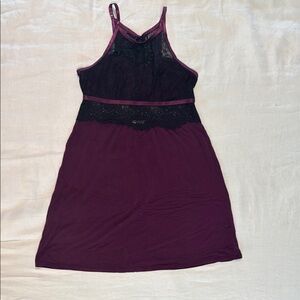 Soma Black and Purple Chemise with Adjustable Straps. Size S.